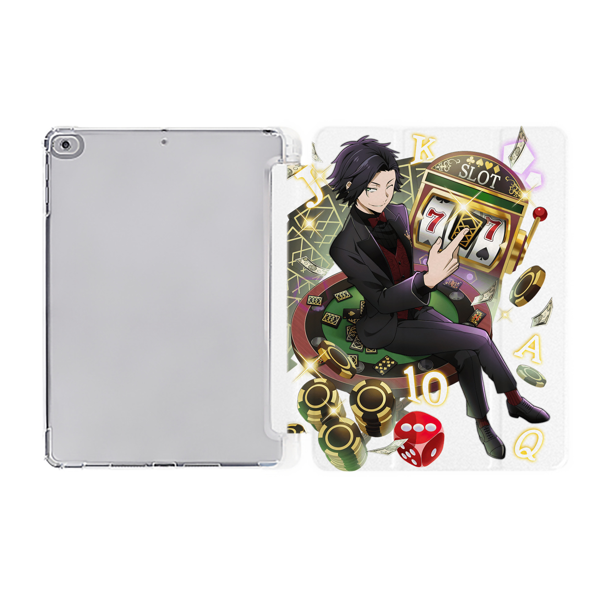 （画像用） 文豪ストレイドッグス Bungo Stray Dogs IPad ケース ペン収納付き 三つ折りスタンド PUレザー×シリコン 対応機種9.5/10.5/10.9インチ